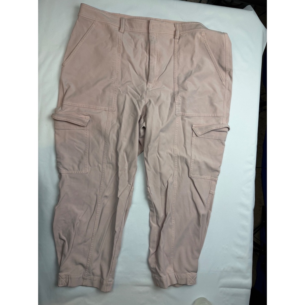 Banana Republic Womens Pink Cargo Pants Size 18 High Rise Utility Tapered Leg